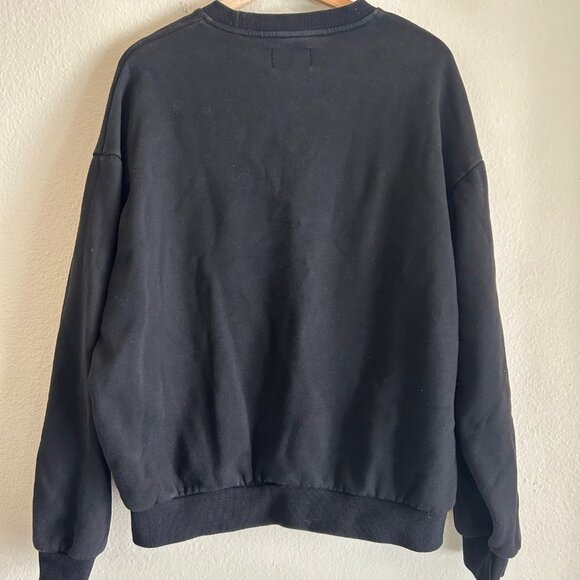 Butter Goods Crewneck Black Sweatshirt Blue Letters SZ L Skater Streatwear - Picture 4 of 8